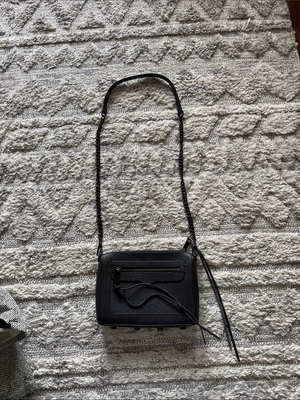 Rebecca Minkoff Black Leather Crossbody with Braided Strap